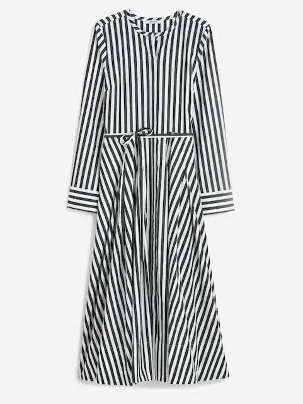 Madewell Tie-Waist Midi Shirtdress in Stripe